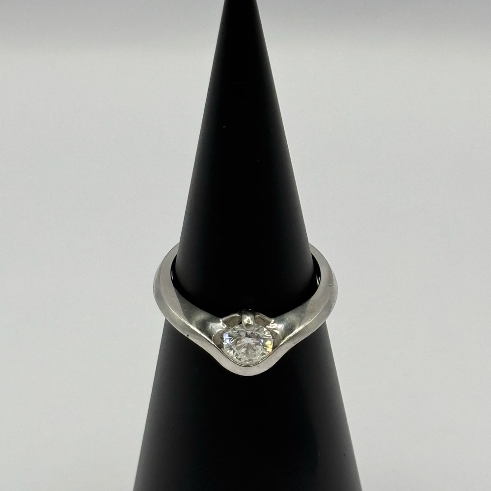 Tolkowsky Twisted Collection Natural Solitaire Diamond Platinum Ring